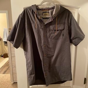 Dravus Short Sleeve Button Down w/ hoodie